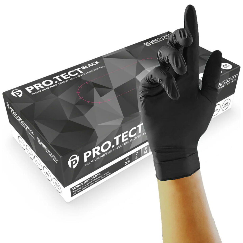 Black Pearl 100St. M (Unigloves Latex Handschuhe Einweg Schutz Black Pearl 100St. M (Unigloves Latex Handschuhe Einweg Schutz