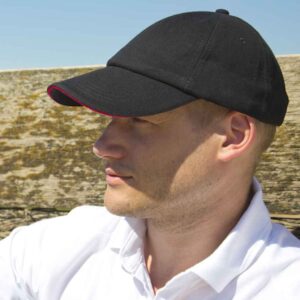 Result Low Profile Heavy Brushed Cotton Cap with Sandwich Peak