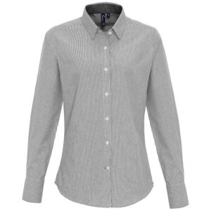 Premier Ladies Long Sleeve Striped Oxford Shirt