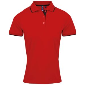 Premier Ladies Contrast Coolchecker Pique Polo Shirt