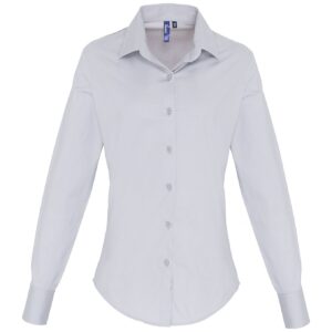 Premier Ladies Long Sleeve Stretch Fit Poplin Shirt