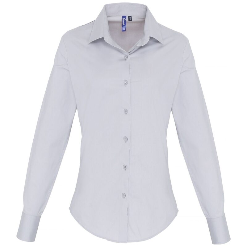 Premier Ladies Long Sleeve Stretch Fit Poplin Shirt