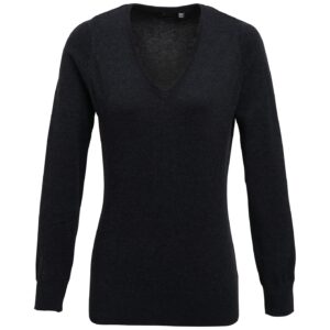 Premier Ladies Knitted Cotton Acrylic V Neck Sweater