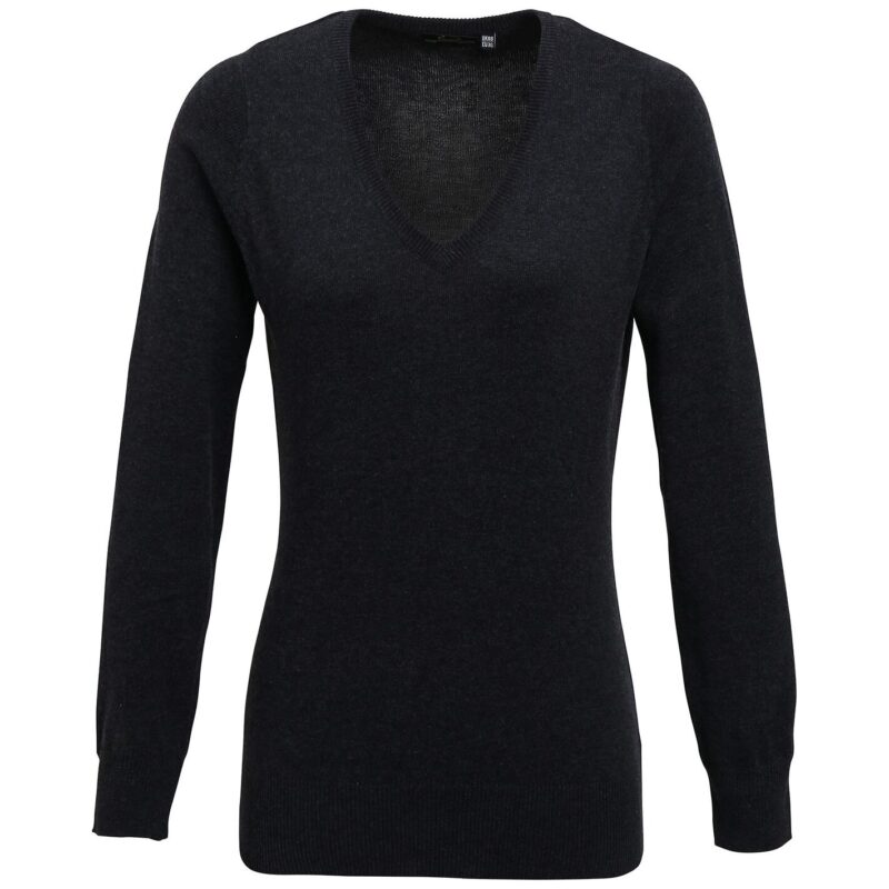 Premier Ladies Knitted Cotton Acrylic V Neck Sweater