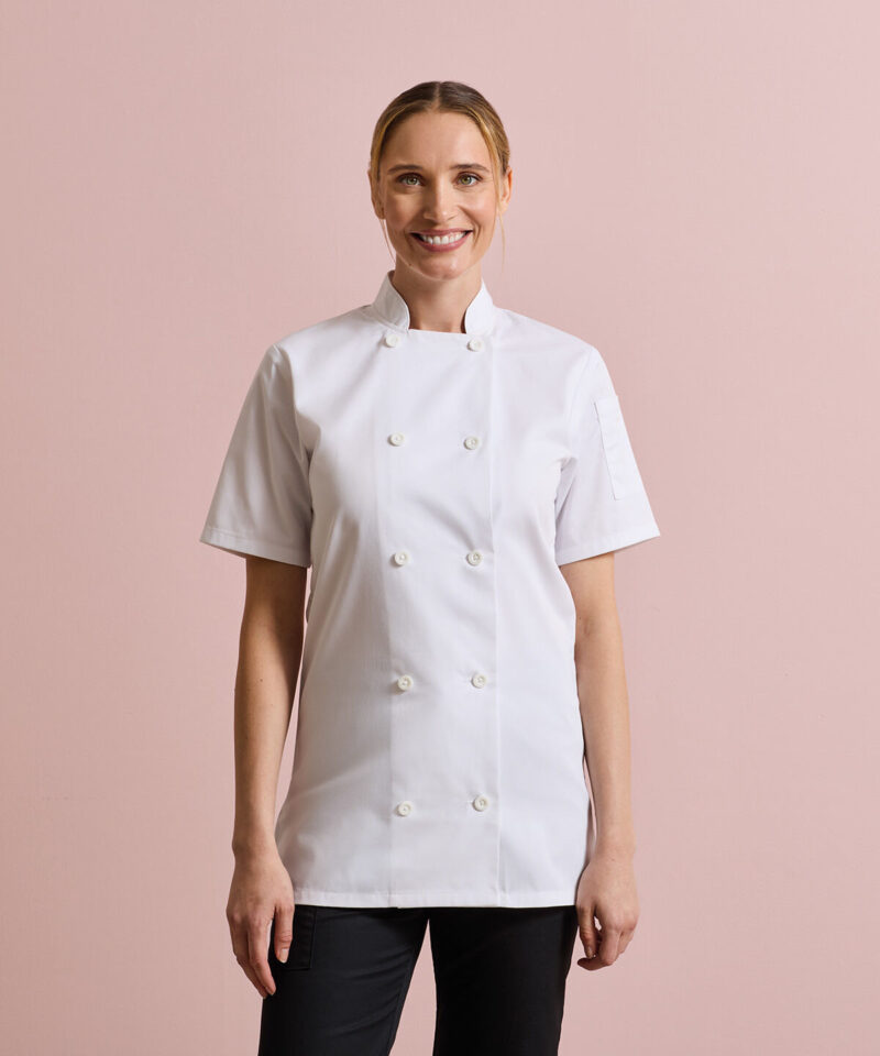 Premier Ladies Short Sleeve Chef's Jacket