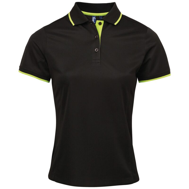 Premier Ladies Contrast Coolchecker Pique Polo Shirt