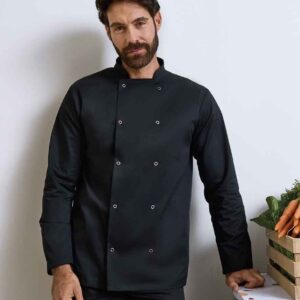 Premier Unisex Long Sleeve Stud Front Chef's Jacket