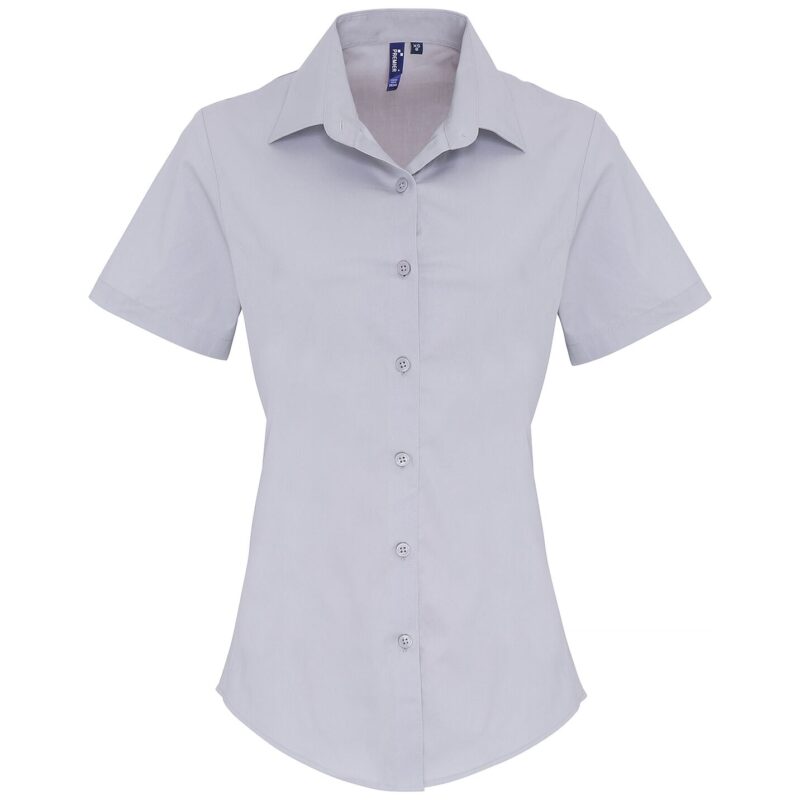 Premier Ladies Short Sleeve Stretch Fit Poplin Shirt