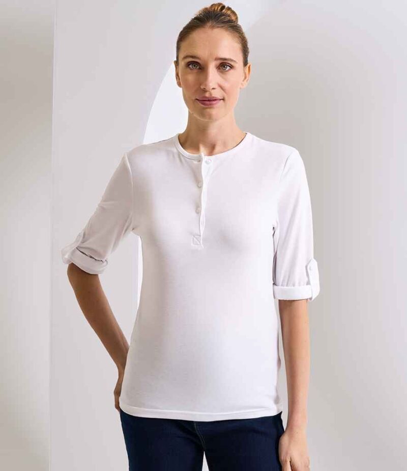 Premier Ladies Long John Roll Sleeve T-Shirt