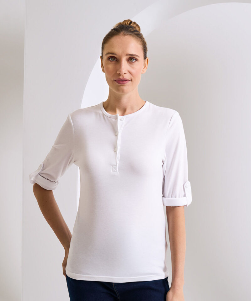 Premier Ladies Long John Roll Sleeve T-Shirt