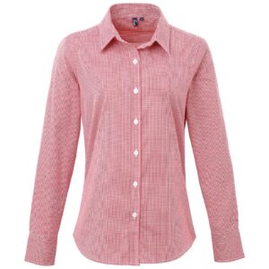 Premier Ladies Gingham Long Sleeve Shirt