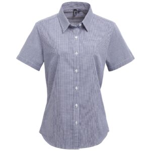 Premier Ladies Gingham Short Sleeve Shirt