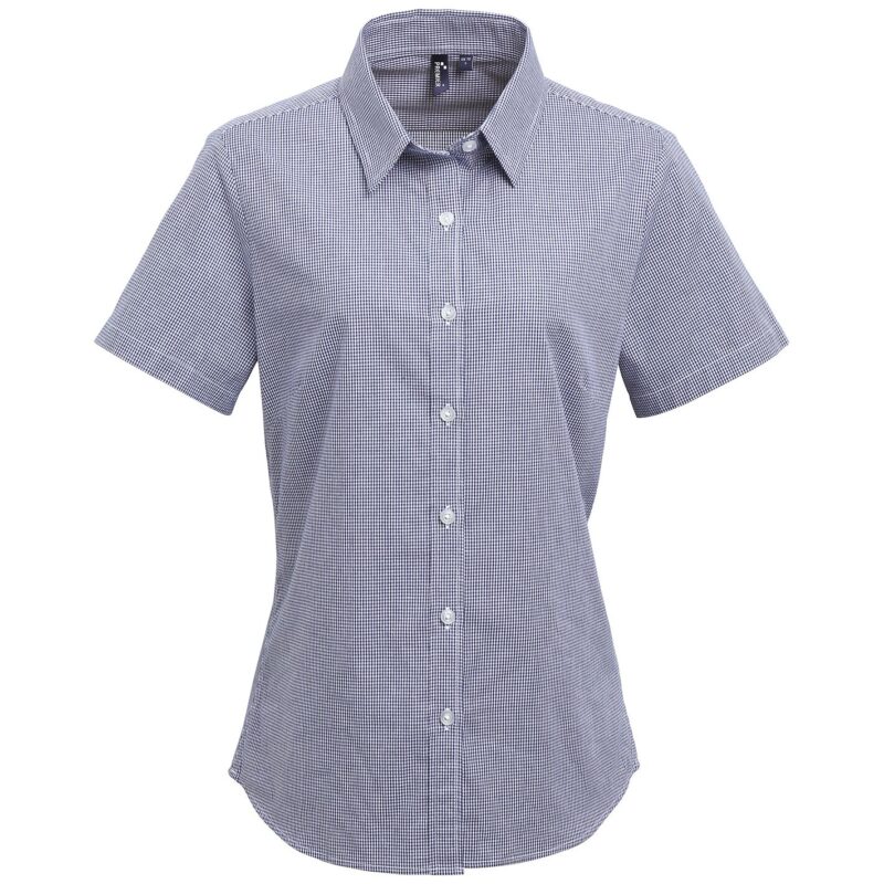 Premier Ladies Gingham Short Sleeve Shirt