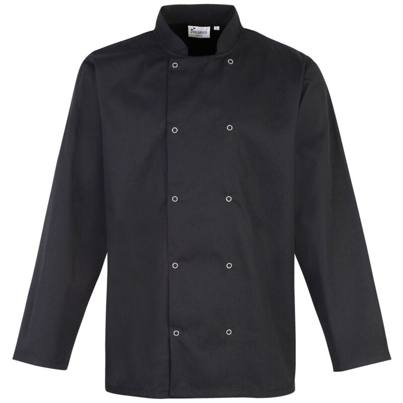 Premier Unisex Long Sleeve Stud Front Chef's Jacket