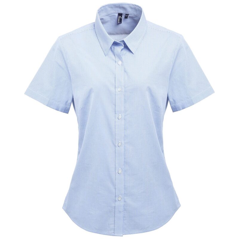 Premier Ladies Gingham Short Sleeve Shirt