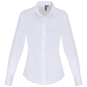 Premier Ladies Long Sleeve Stretch Fit Poplin Shirt