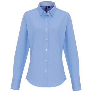 Premier Ladies Long Sleeve Striped Oxford Shirt