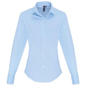 Premier Ladies Long Sleeve Stretch Fit Poplin Shirt
