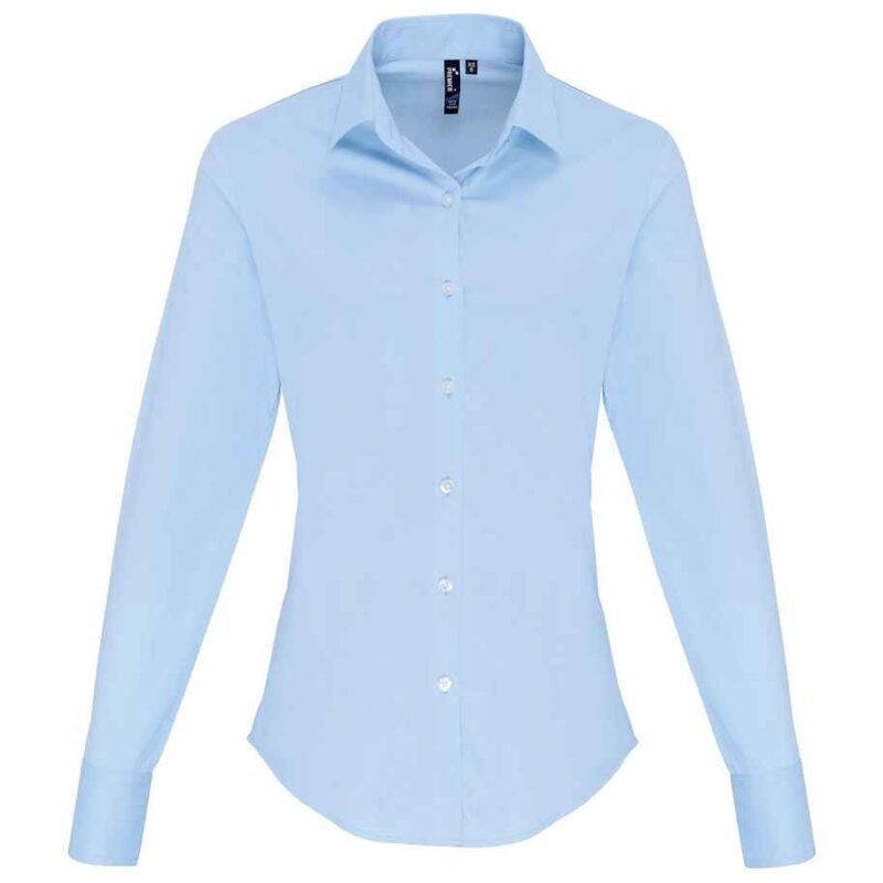 Premier Ladies Long Sleeve Stretch Fit Poplin Shirt