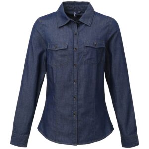 Premier Ladies Jeans Stitch Denim Shirt