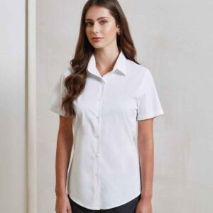 Premier Ladies Short Sleeve Stretch Fit Poplin Shirt