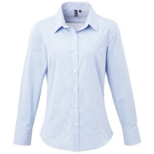 Premier Ladies Gingham Long Sleeve Shirt