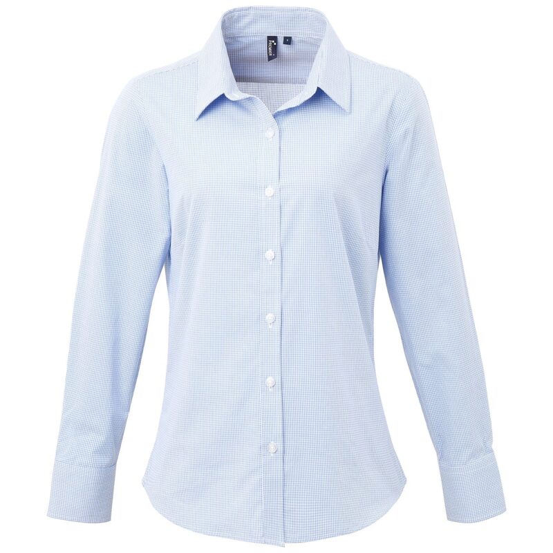 Premier Ladies Gingham Long Sleeve Shirt