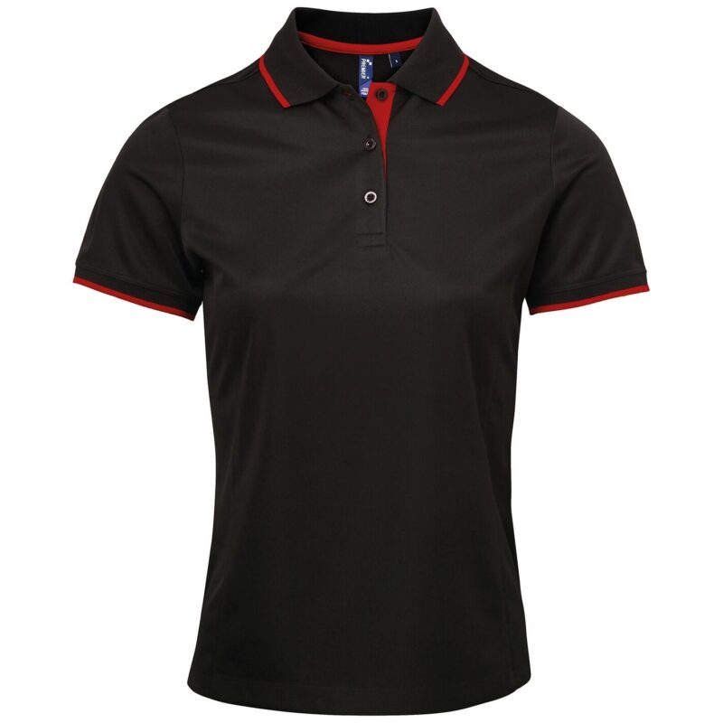 Premier Ladies Contrast Coolchecker Pique Polo Shirt