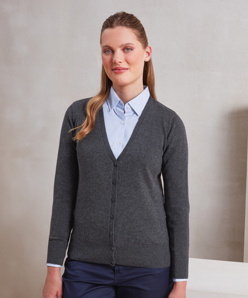Premier Ladies Cotton Acrylic V Neck Cardigan