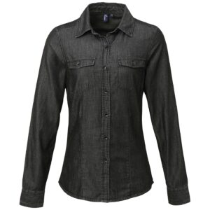 Premier Ladies Jeans Stitch Denim Shirt
