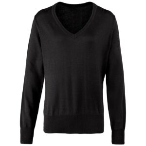 Premier Ladies Knitted Cotton Acrylic V Neck Sweater