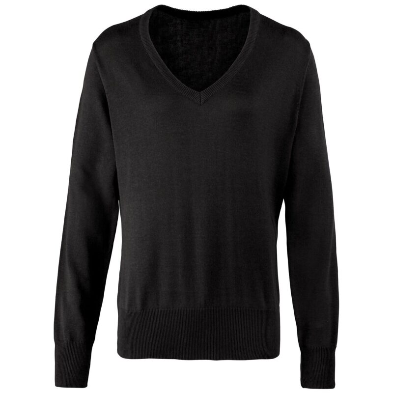 Premier Ladies Knitted Cotton Acrylic V Neck Sweater