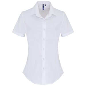 Premier Ladies Short Sleeve Stretch Fit Poplin Shirt