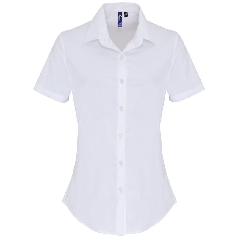 Premier Ladies Short Sleeve Stretch Fit Poplin Shirt