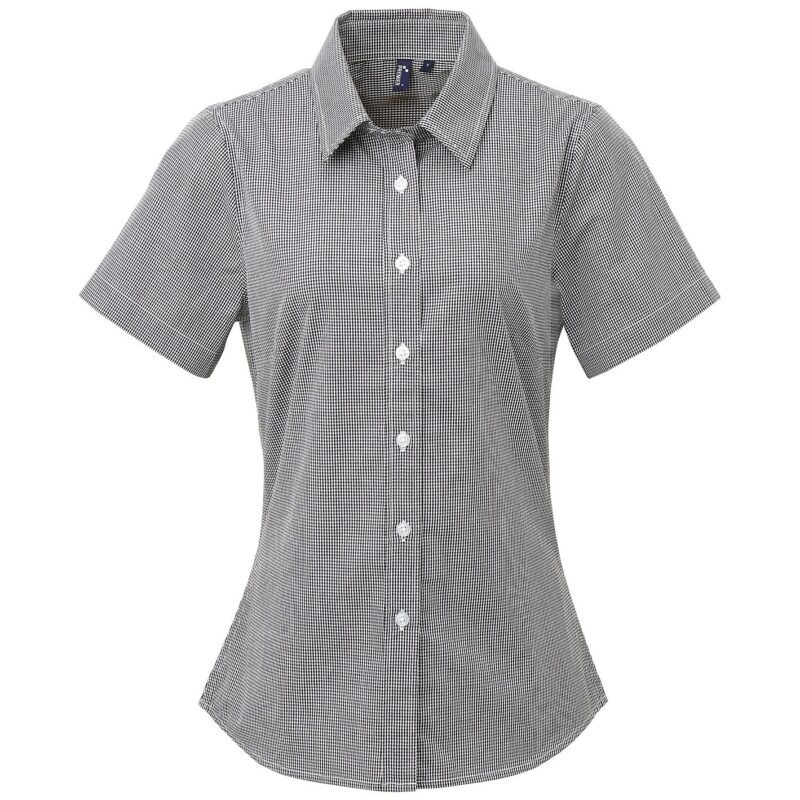 Premier Ladies Gingham Short Sleeve Shirt