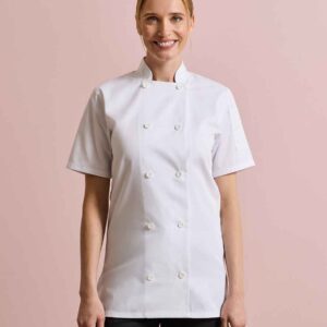 Premier Ladies Short Sleeve Chef's Jacket