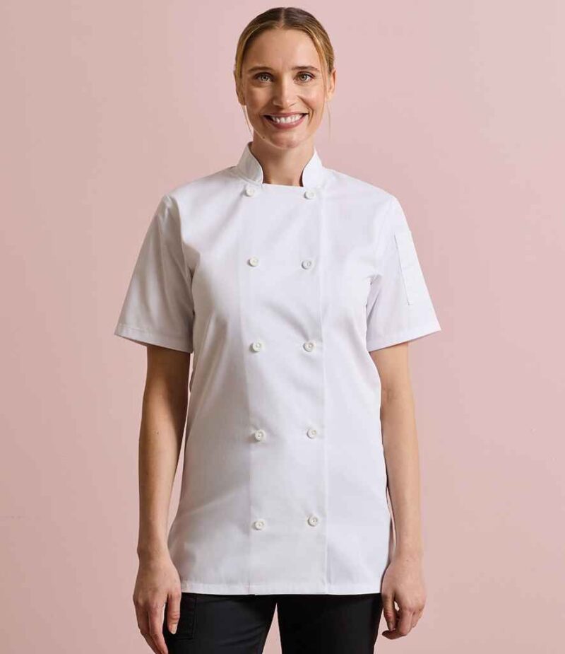 Premier Ladies Short Sleeve Chef's Jacket