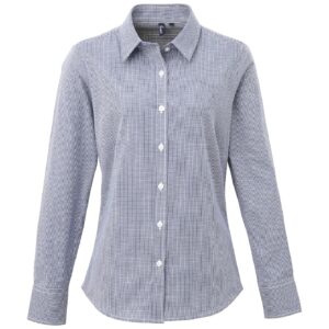 Premier Ladies Gingham Long Sleeve Shirt
