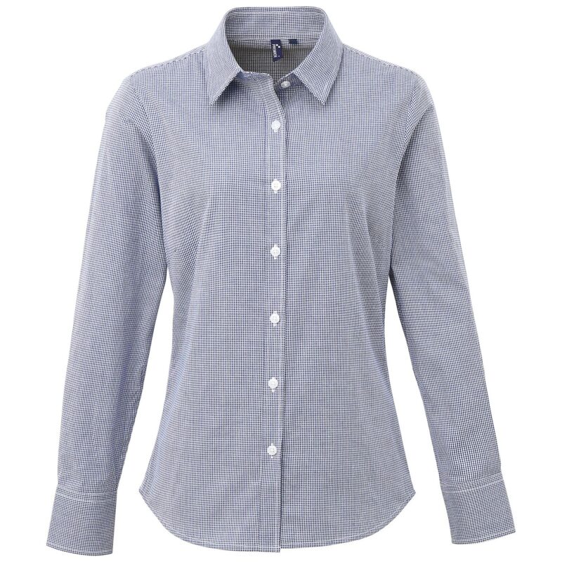 Premier Ladies Gingham Long Sleeve Shirt