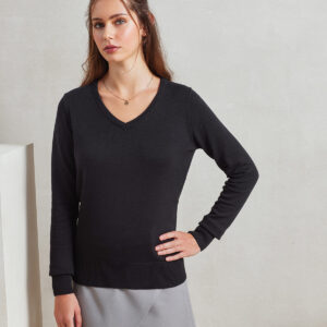 Premier Ladies Knitted Cotton Acrylic V Neck Sweater
