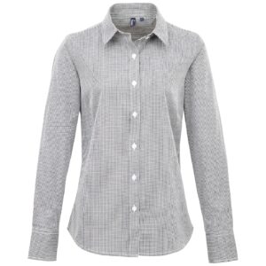 Premier Ladies Gingham Long Sleeve Shirt