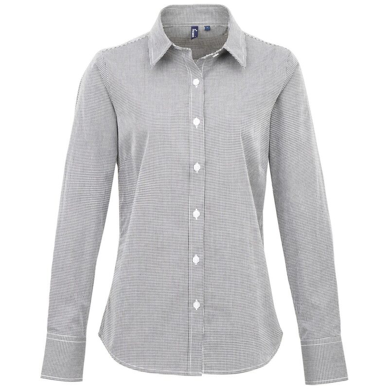 Premier Ladies Gingham Long Sleeve Shirt