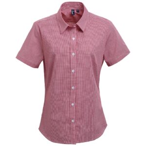 Premier Ladies Gingham Short Sleeve Shirt