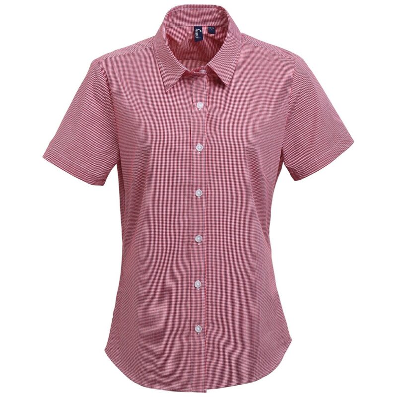 Premier Ladies Gingham Short Sleeve Shirt