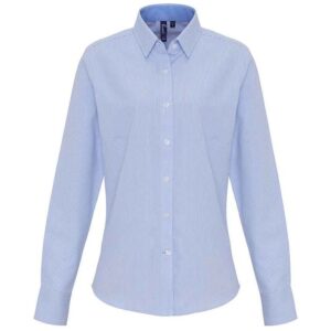 Premier Ladies Long Sleeve Striped Oxford Shirt