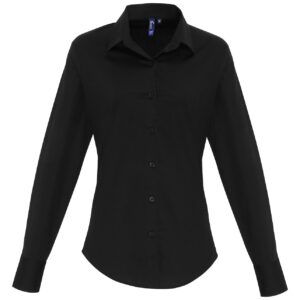 Premier Ladies Long Sleeve Stretch Fit Poplin Shirt