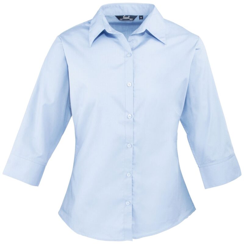 Premier Ladies 3/4 Sleeve Poplin Blouse