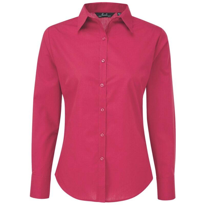 Premier Ladies Long Sleeve Poplin Blouse