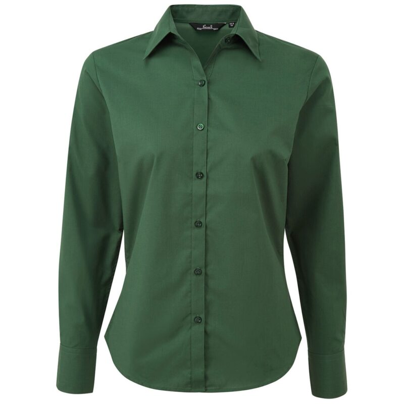 Premier Ladies Long Sleeve Poplin Blouse