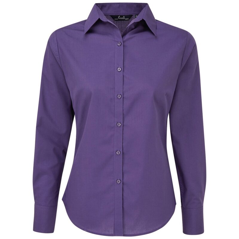 Premier Ladies Long Sleeve Poplin Blouse